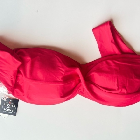 BAR III Twist Bandeau Bikini Top, swimsuit  In Paradise Pink size  L New - Picture 12 of 14